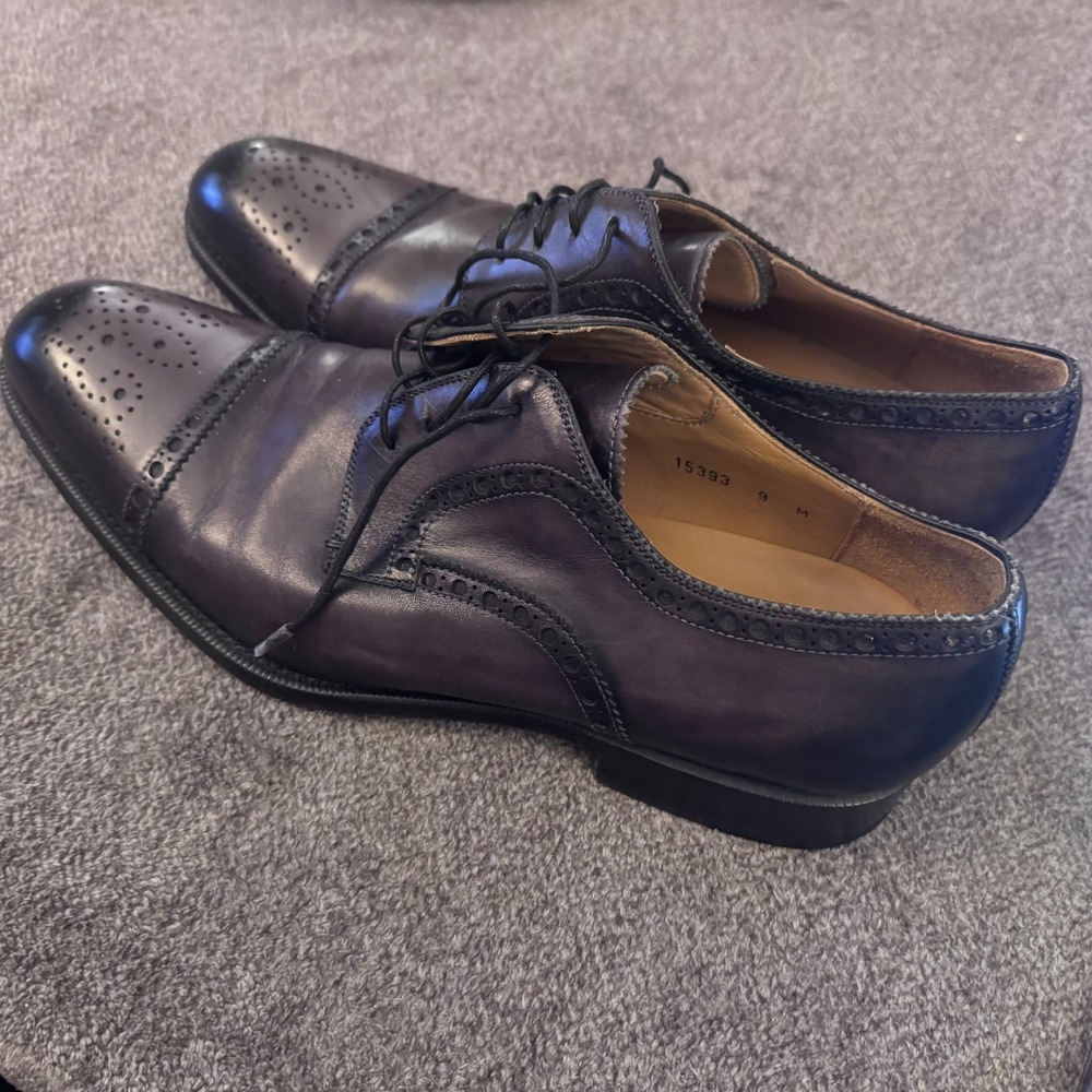 Magnanni Mens Leather Cap Toe Derby Brogues Dark Brown EU 42 US 9.5 - Picture 6 of 13